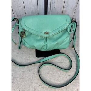 Juicy Couture Mint Green Leather Crossbody Bag Crown Logo Y2K Style